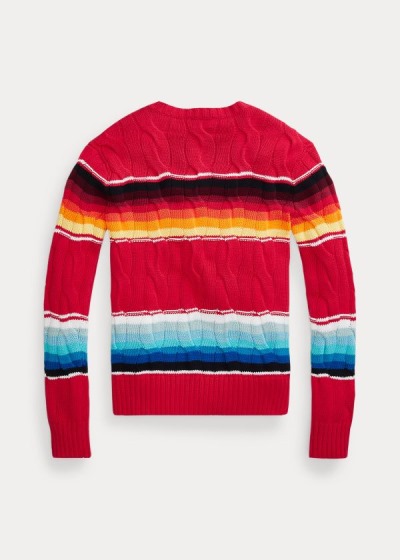 Sueter Polo Ralph Lauren Mujer Rojos / Multicolor - Striped Cable-Knit - YEMSI2503